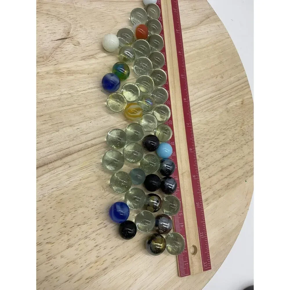 Glass Marbles Lot Mixed‎ Size Clear Green Multicolor Game Pieces Marble Set Toy